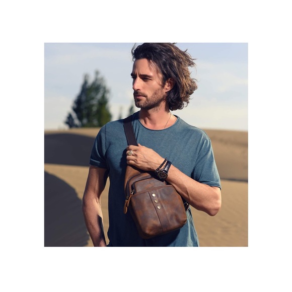 NEW Brass Tacks Leathercraft Sling Shoulder Bag - Picture 13 of 13